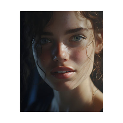 Smiling Portrait of a Woman: Close-Up Art - Poster