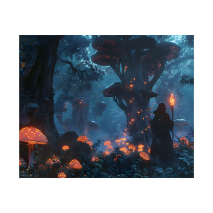 Mystical Forest Encounter: Vibrant Witch Artwork - Poster