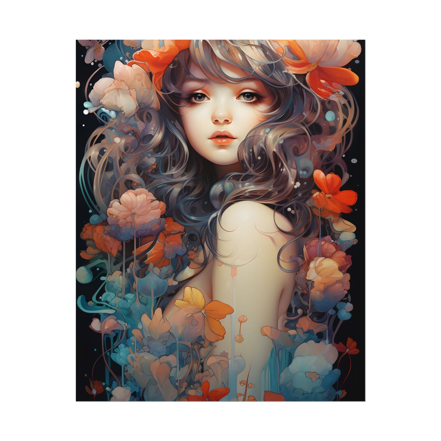 Peaceful River Garden: A Tranquil Landscape with Roses - Poster