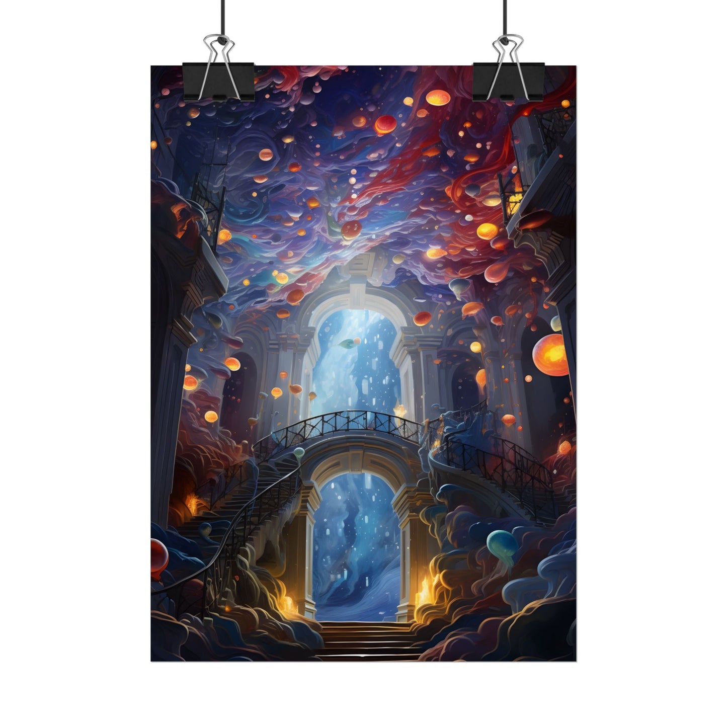 Celestial Art Gallery: Atmospheric Interior Space - Poster