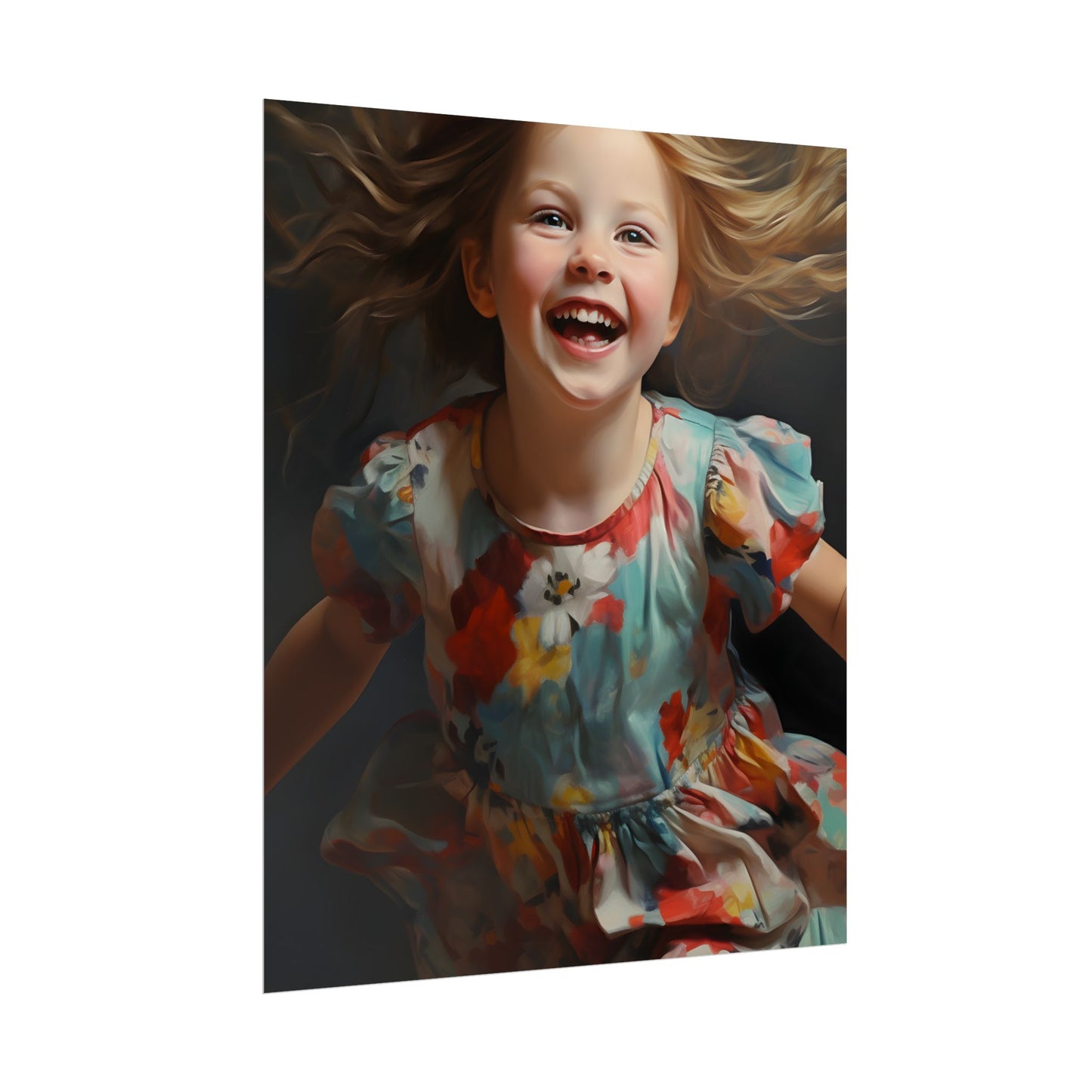Childhood Innocence Portrait: Intimate Young Boy Artwork - Poster