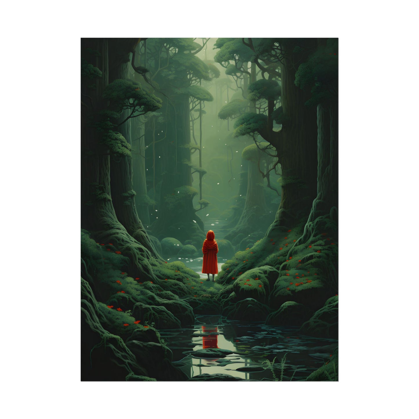 Casual Outdoors: Person in Nature Artwork - Poster