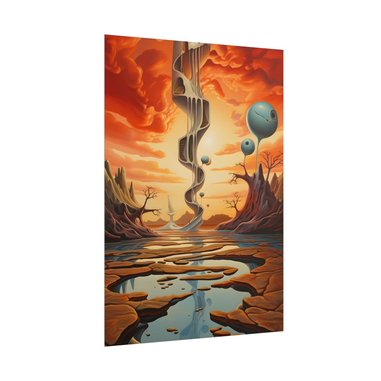 Surreal Psychedelic Dreamscapes: Vibrant Artwork - Poster