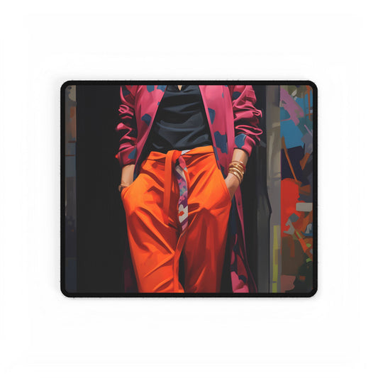Urban Style Chic: City Fashion Artwork - Desk Mat