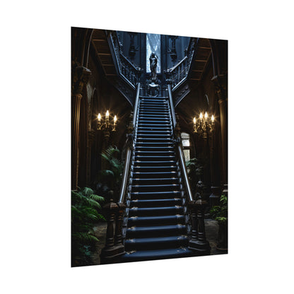 Haunted Victorian Mansion Mystery: Spooky Gothic Artwork - Poster