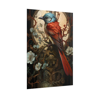 Mystical Songbird Guardian Amulet: Symbolic Artwork - Poster