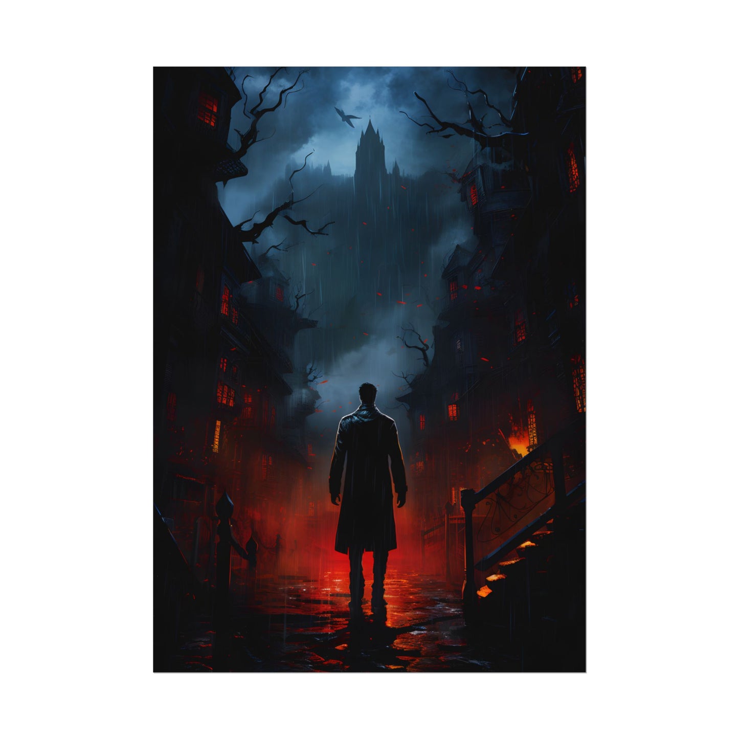 Urban Fantasy Noir: Nighttime Detective Artwork - Poster
