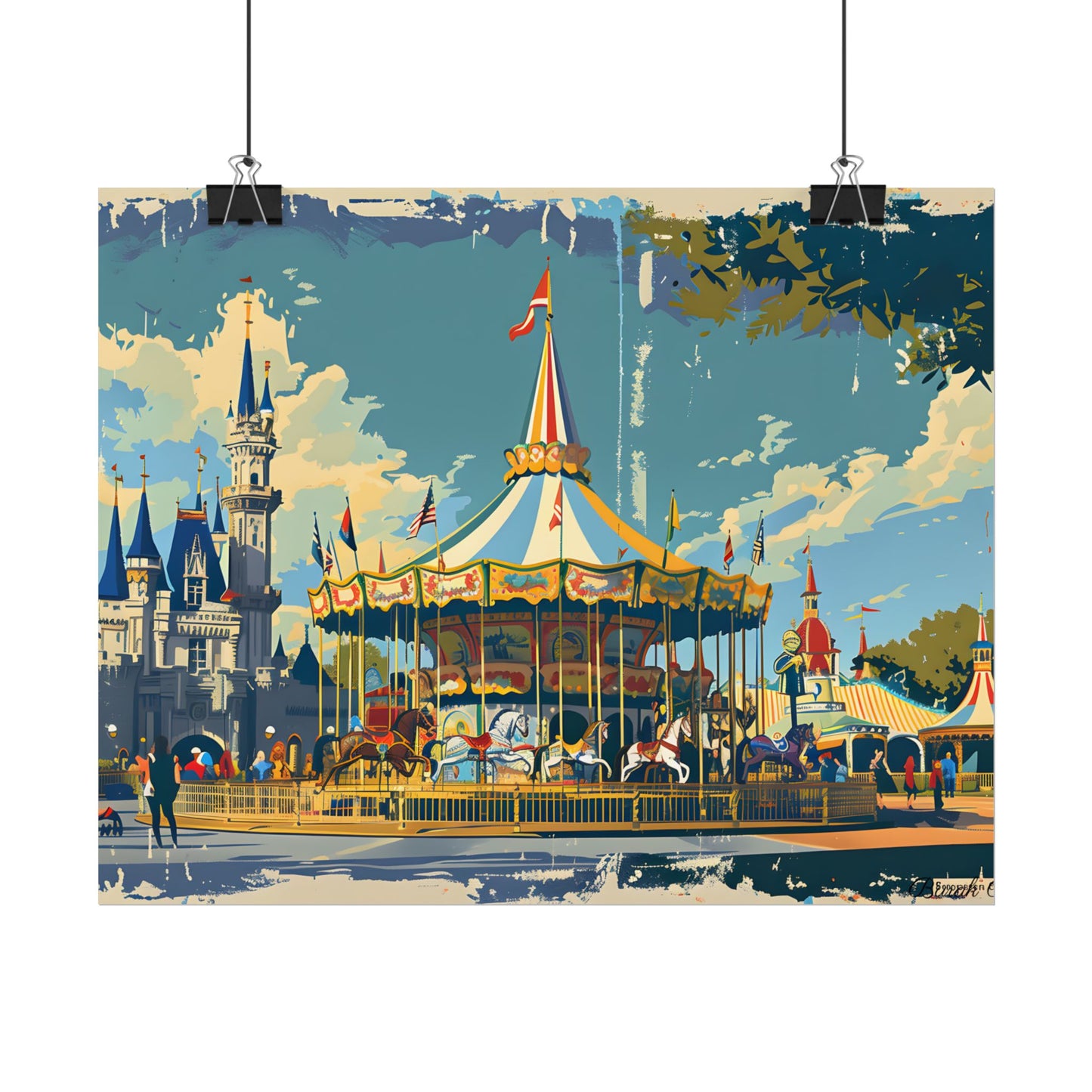 Vintage Disney Nostalgia: Retro Attraction Poster Art - Poster