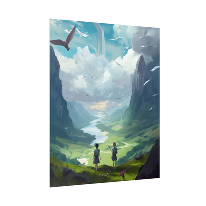 Tranquil Meadow Figures: Realistic Painting of People - Poster