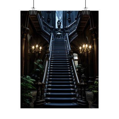 Haunted Victorian Mansion Mystery: Spooky Gothic Artwork - Poster