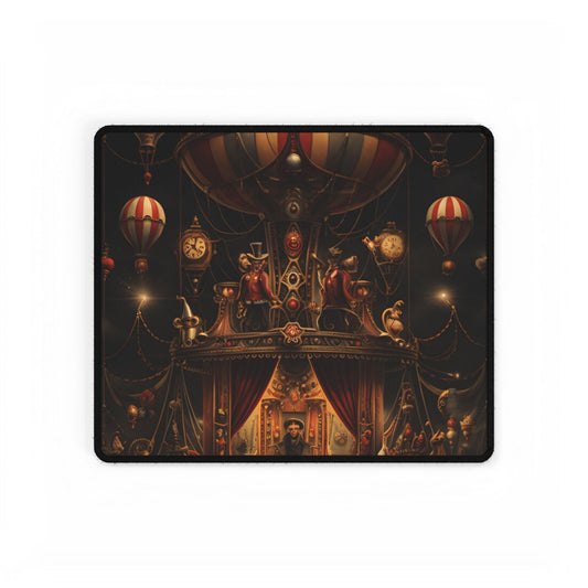 Whimsical Clockwork Circus: A Fantastical Artwork - Desk Mat
