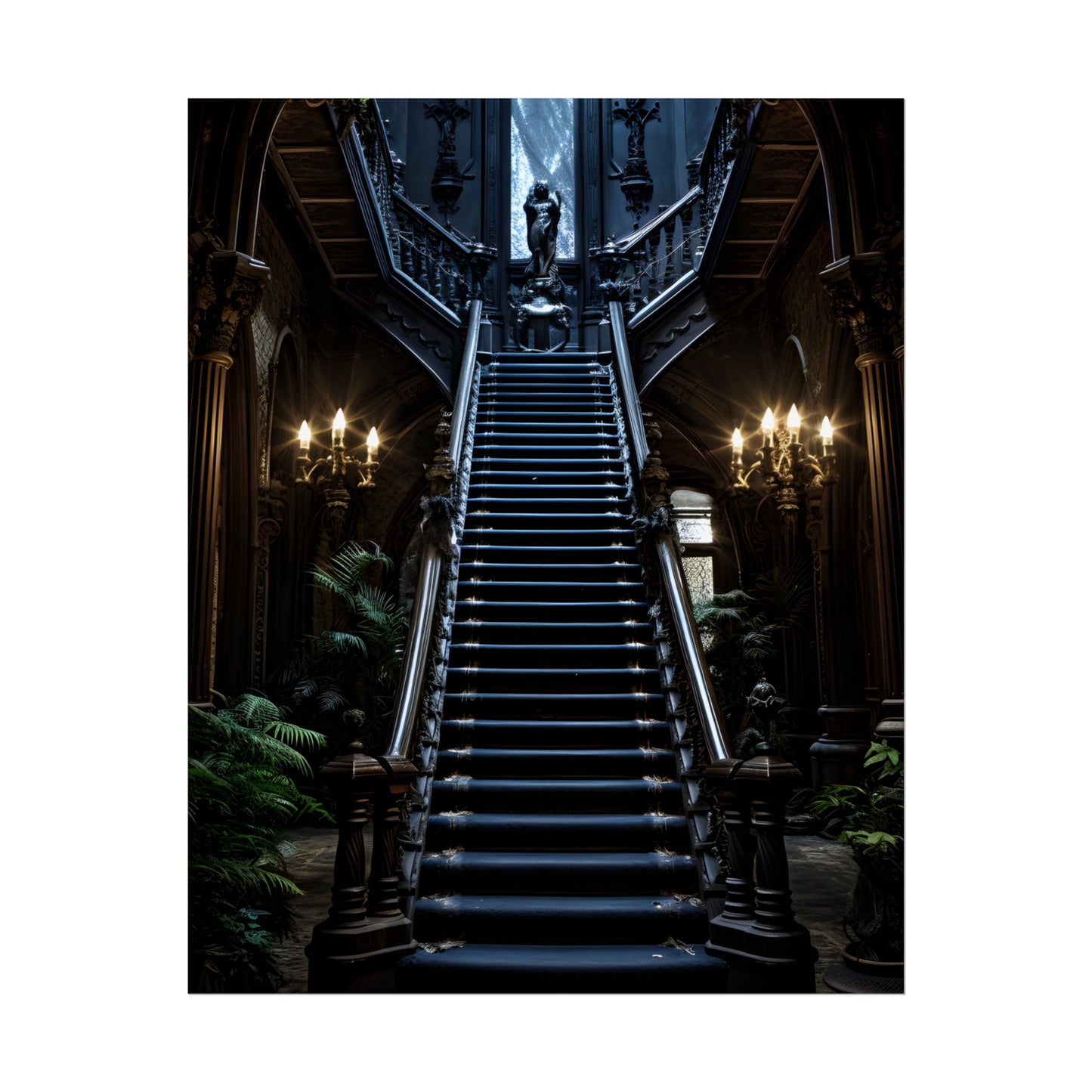 Haunted Victorian Mansion Mystery: Spooky Gothic Artwork - Poster