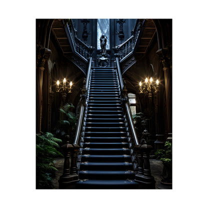 Haunted Victorian Mansion Mystery: Spooky Gothic Artwork - Poster