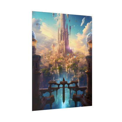Floating Columbia: Breathtaking Serene Cityscape Artwork - Poster