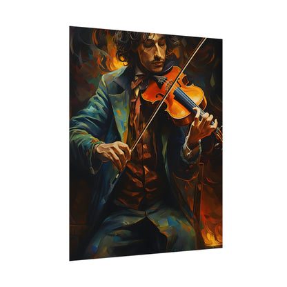 Mysterious Musician at Piano: Moody Portrait - Poster