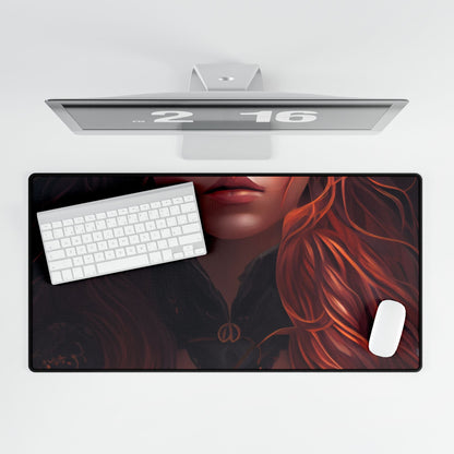 Redhead Female Portrait in a Dress - Desk Mat