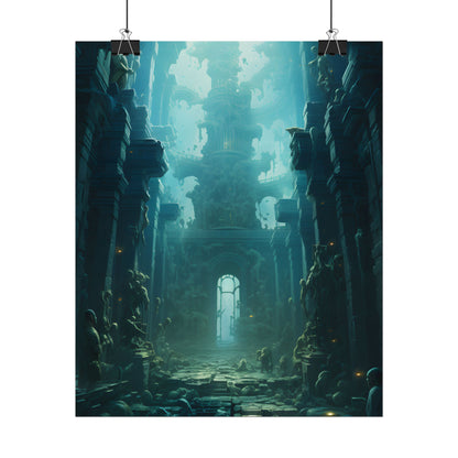 Lost Underwater Civilization: Ancient Ruins in Sunken Depths - Poster