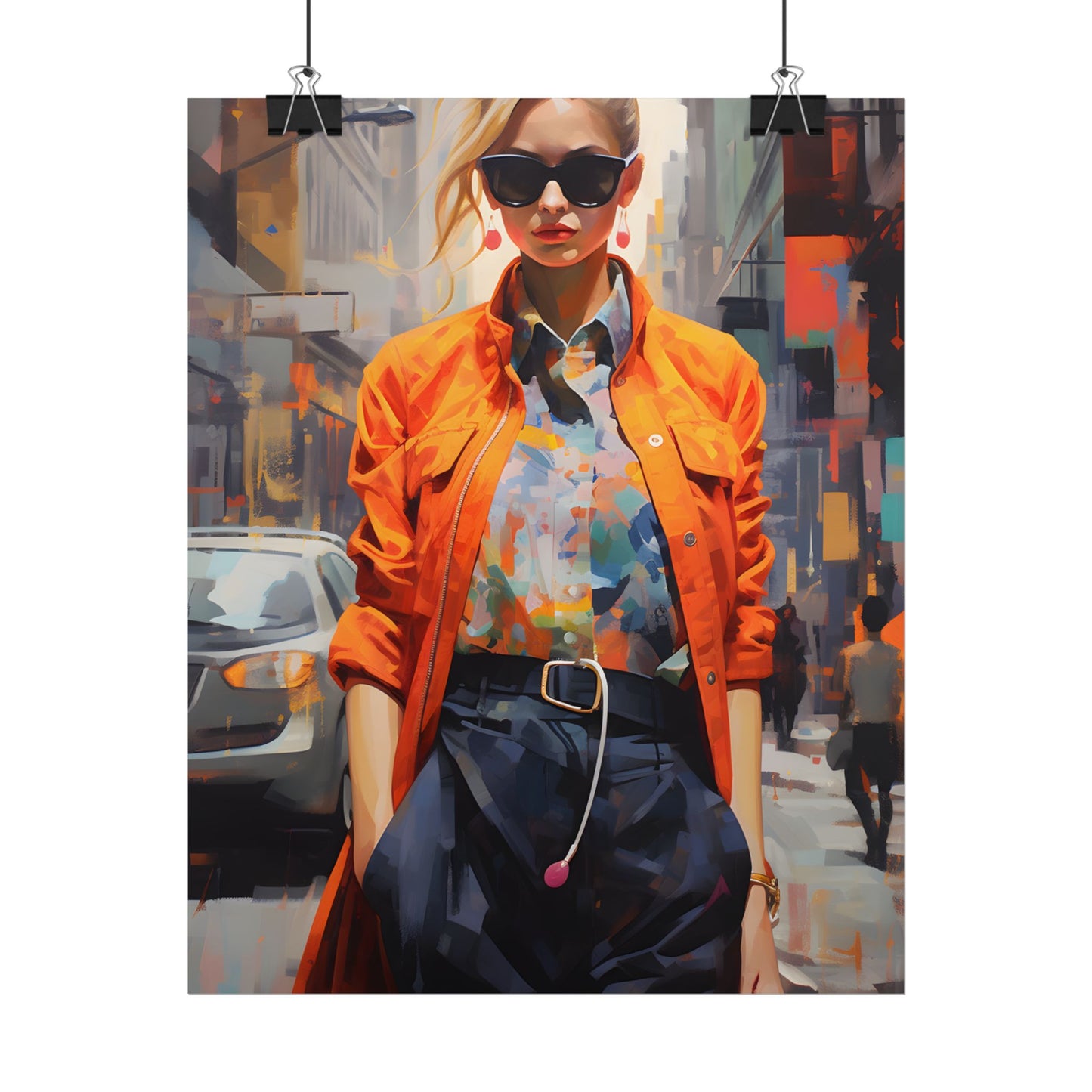 Urban Fashionista: City Chic Digital Artwork - Poster