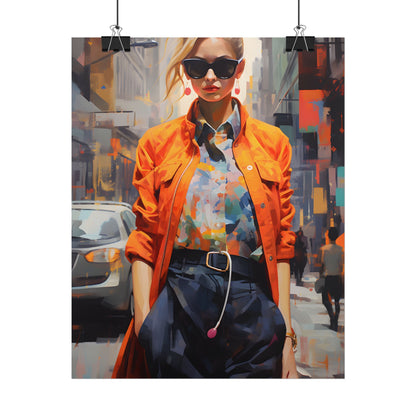 Urban Fashionista: City Chic Digital Artwork - Poster