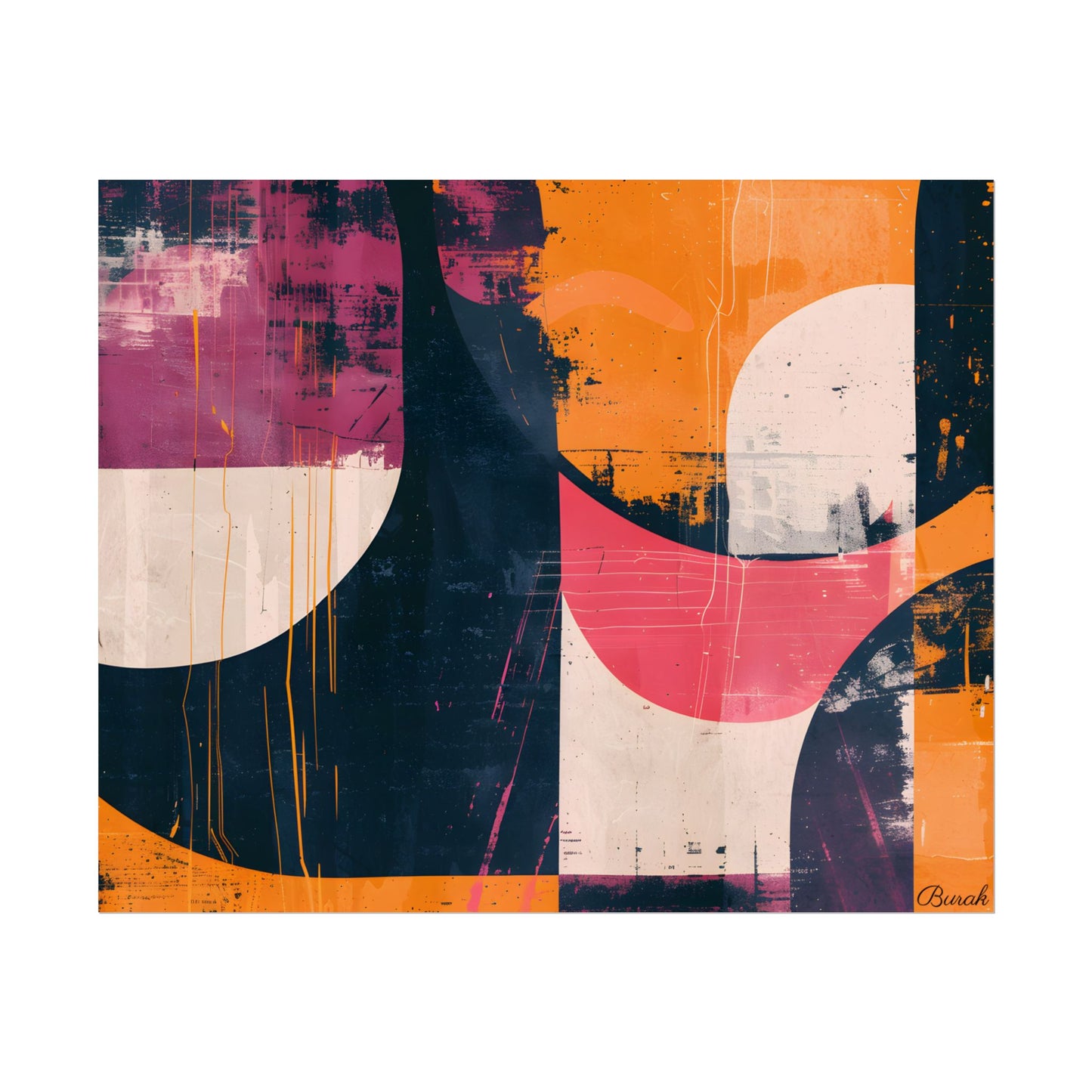 Vibrant Abstract Geometries: Colorful Artwork in Bold Shades - Poster