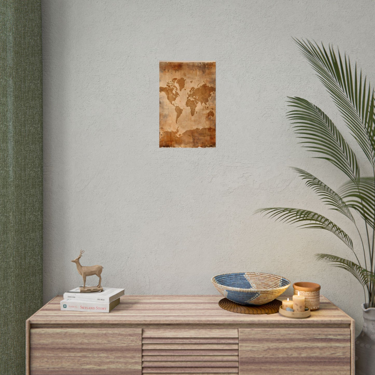 Vintage World Map: Artistic Cartography on Canvas - Poster
