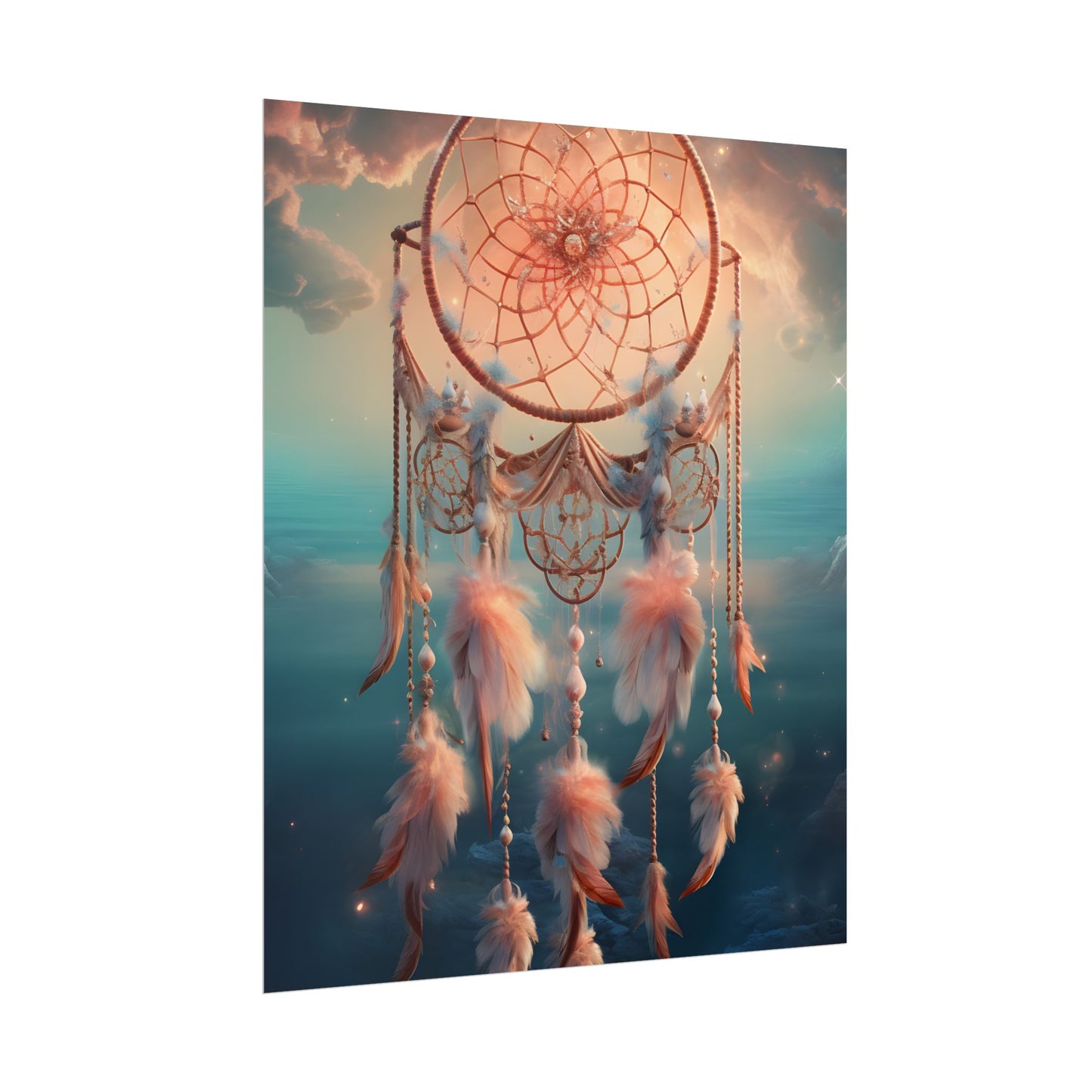 Ethereal Dreamcatcher Realm: Surreal Dreamscape Digital Art - Poster