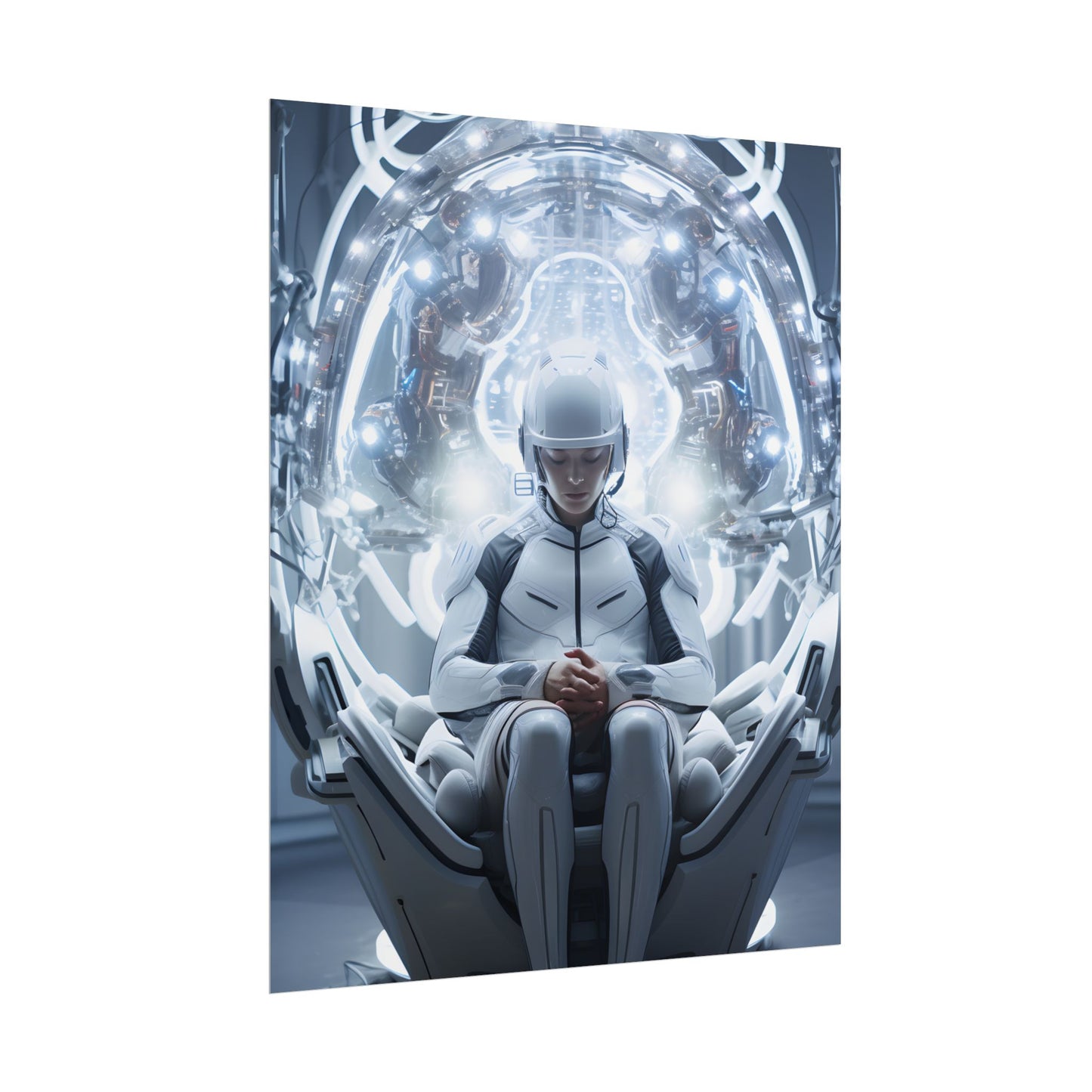 Elderly Man in a Complex Web: Medical Experiment Artwork - Poster