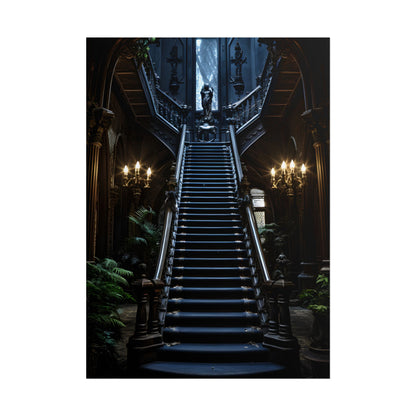 Haunted Victorian Mansion Mystery: Spooky Gothic Artwork - Poster