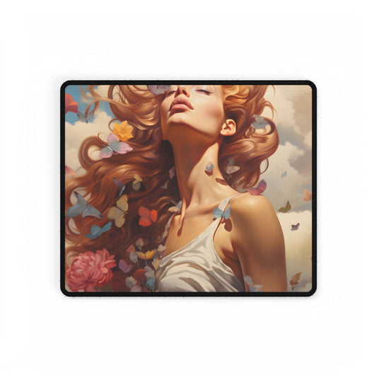 Vibrant Outdoor Cafe: Relaxed Atmosphere Artwork - Desk Mat