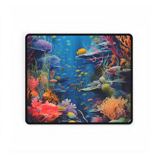 Coral Reef Sanctuary: Teeming Underwater Artwork - Desk Mat