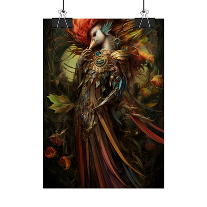 Grand Statue of a Majestic Bird in Serene Setting - Poster