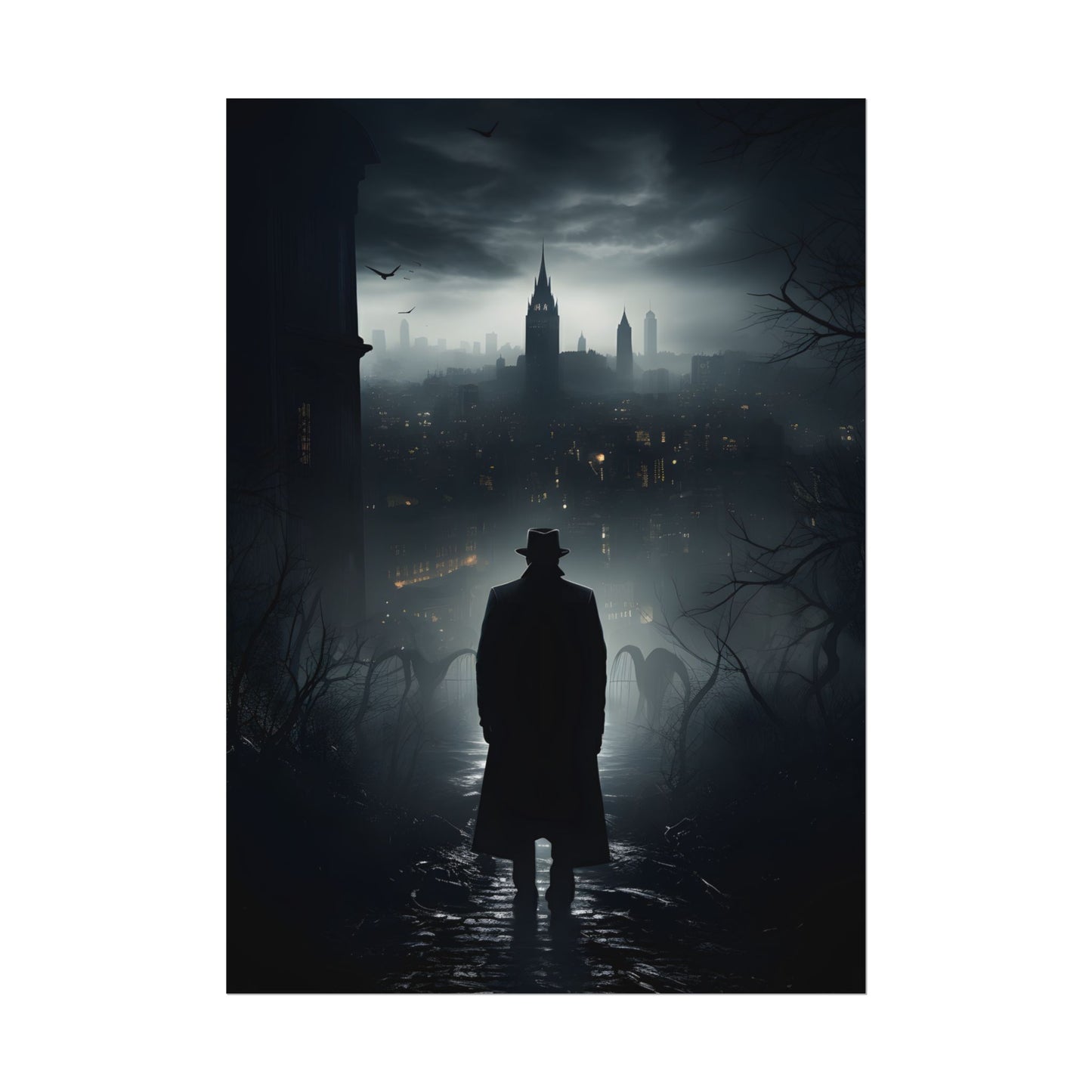 Dark Streets, Hard-Boiled: Urban Fantasy Detective Artwork - Poster