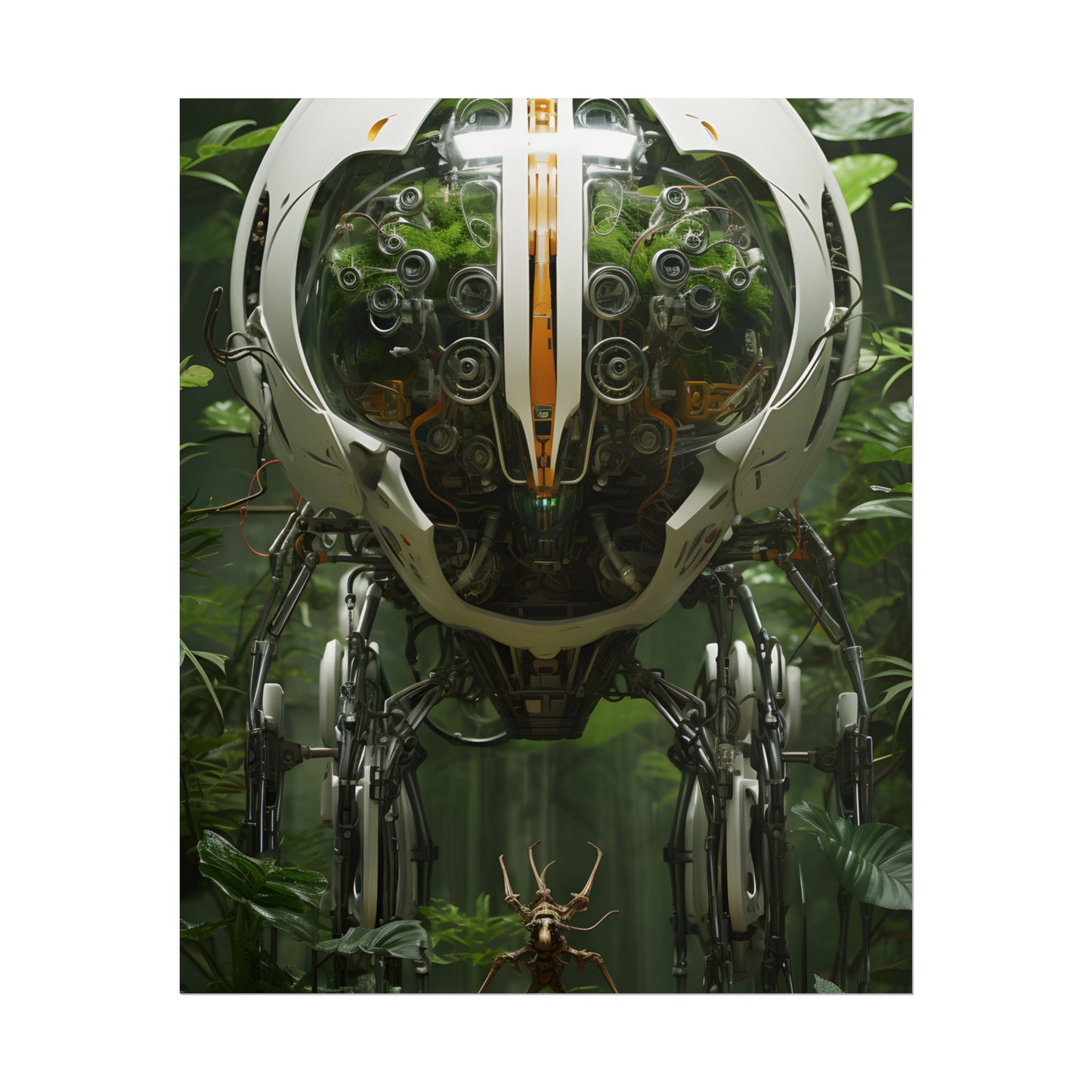Robotic Wildlife Sanctuary: AI-Operated Nature Reserve Digital Art - Poster