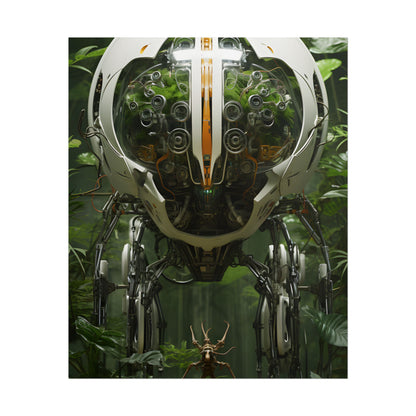 Robotic Wildlife Sanctuary: AI-Operated Nature Reserve Digital Art - Poster