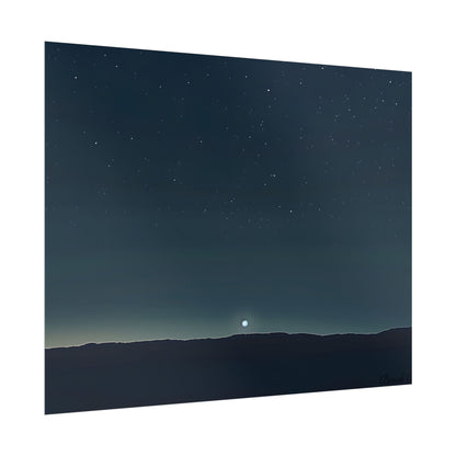 Minimalist Night Sky: Celestial Artwork with Stars and Palette - Poster