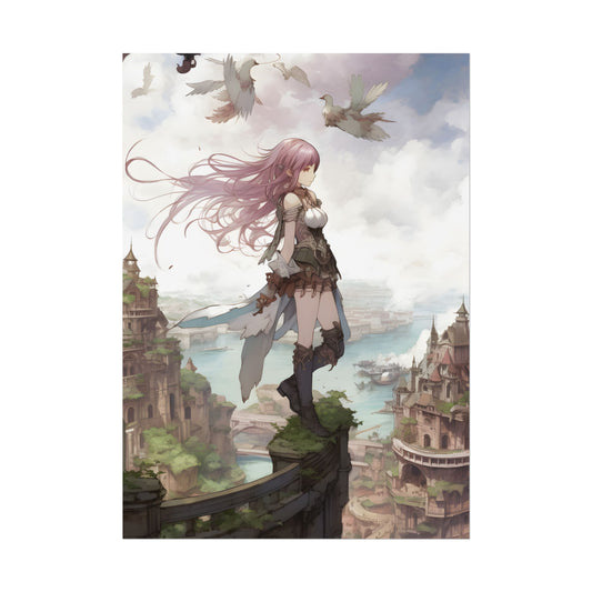 Dramatic Anime Fe: Action-Packed Birds Eye View - Poster