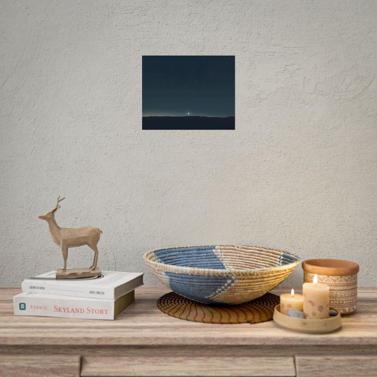 Minimalist Night Sky: Celestial Artwork with Stars and Palette - Poster