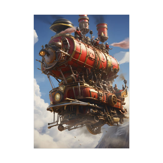 Steampunk Sky-Liner Thrill: Racing on Columbus - Poster