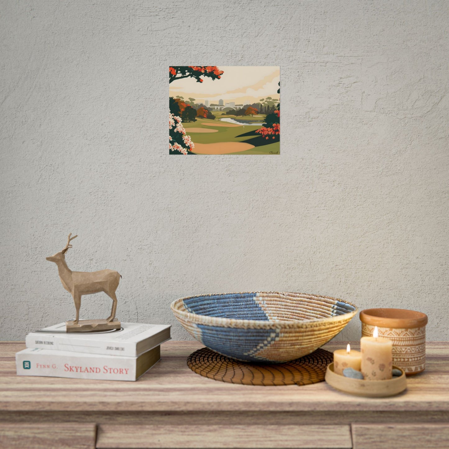 Retro Golf Illustration: Classic Course Art - Poster