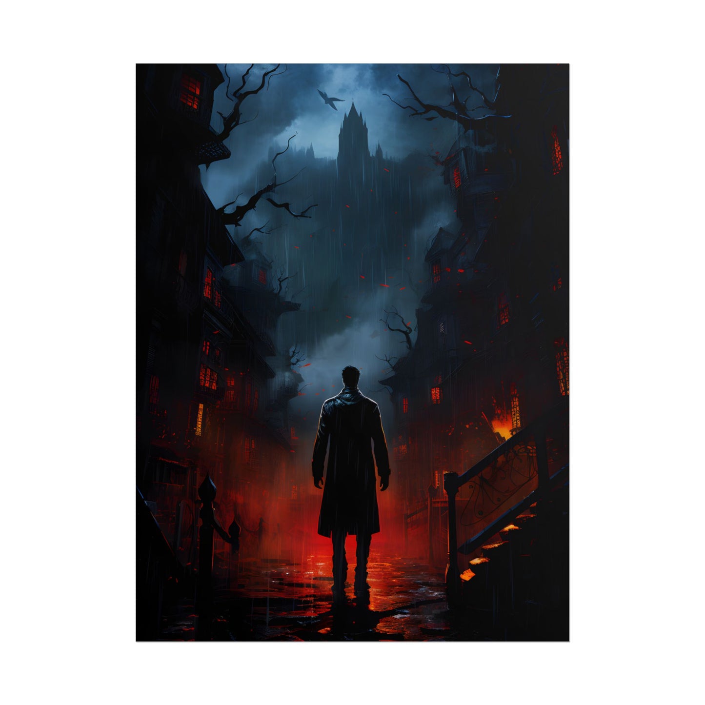 Urban Fantasy Noir: Nighttime Detective Artwork - Poster