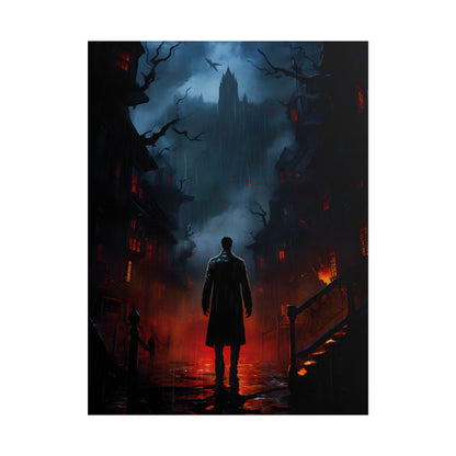 Urban Fantasy Noir: Nighttime Detective Artwork - Poster