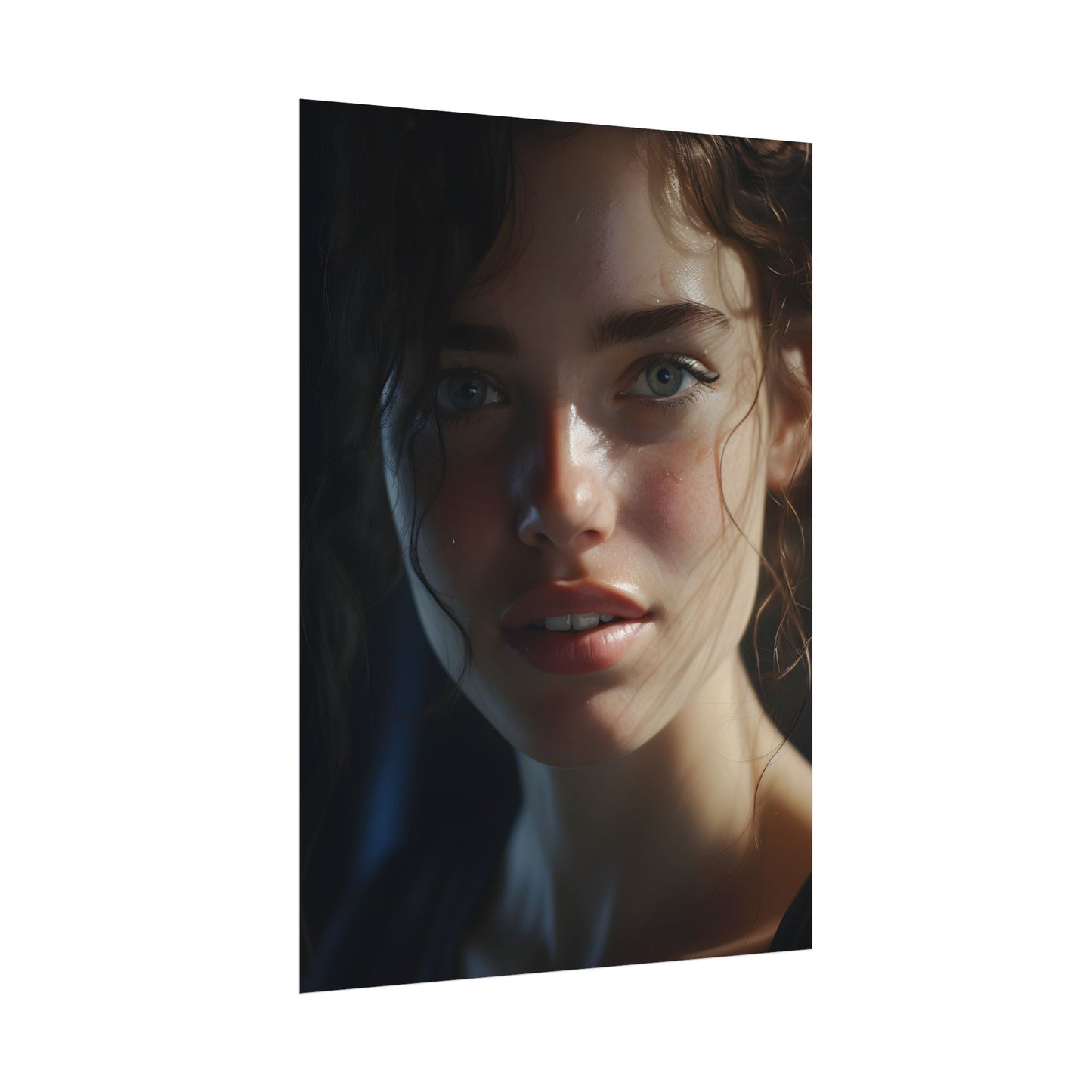 Smiling Portrait of a Woman: Close-Up Art - Poster