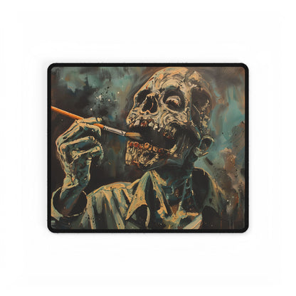 Surreal Zombie Painter: Unique Artwork in Progress - Desk Mat