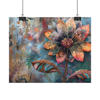 Blooming Flower: Growth Mindset in Whimsical Bloom - Poster