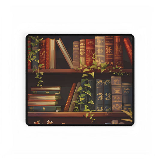 Modern Book Stack Art: A Timeless Digital Illustration - Desk Mat
