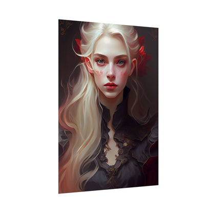 Beautiful Blonde Portrait: A Stunning Female in Black Top - Poster