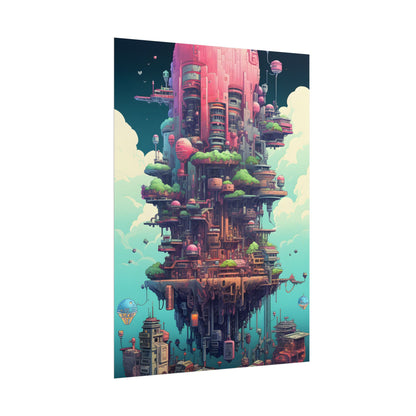 Gamified Pixelated Cyber-Pets: Colorful Digital Art - Poster