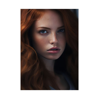 Redhead Model: Sophisticated Portrait Art - Poster