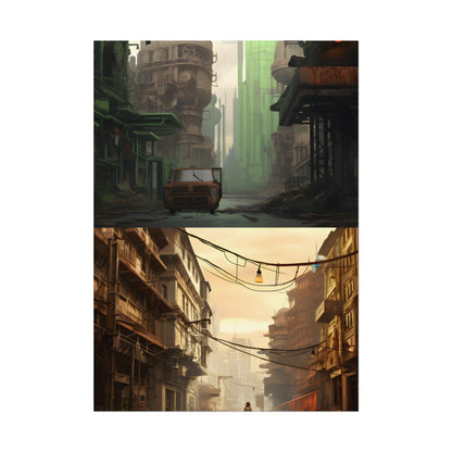 Steampunk Post-Apocalypse: Ruins of a Thriving City - Poster