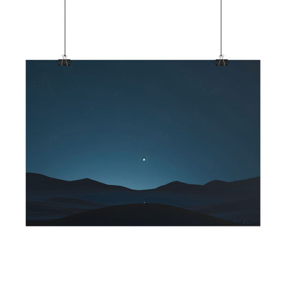 Minimalist Night Sky: Abstract Starry Art - Poster